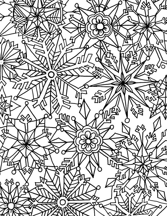 Snowflake Winter Coloring Pages for Adults