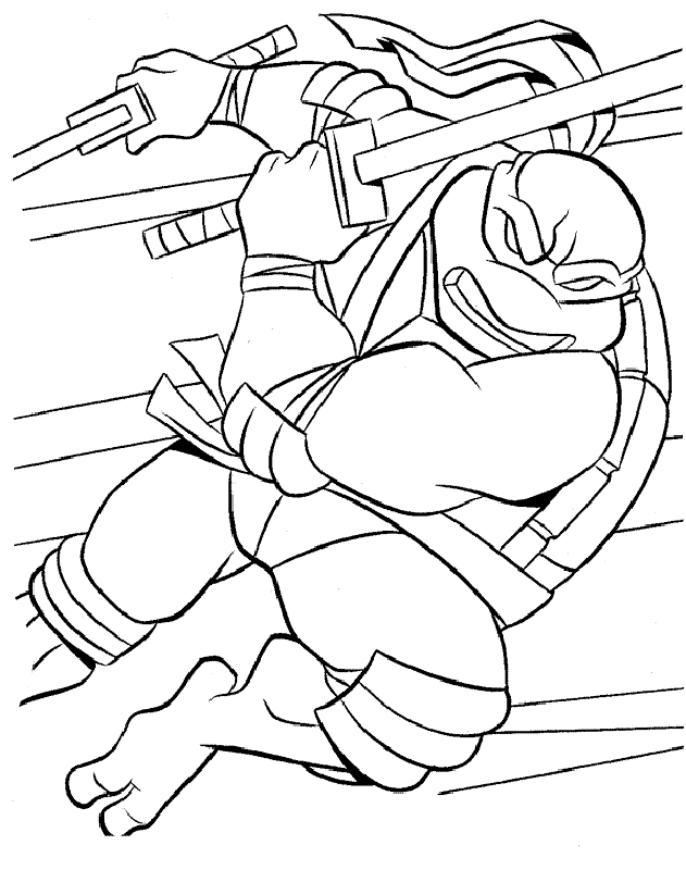 Tmnt Action Coloring Page