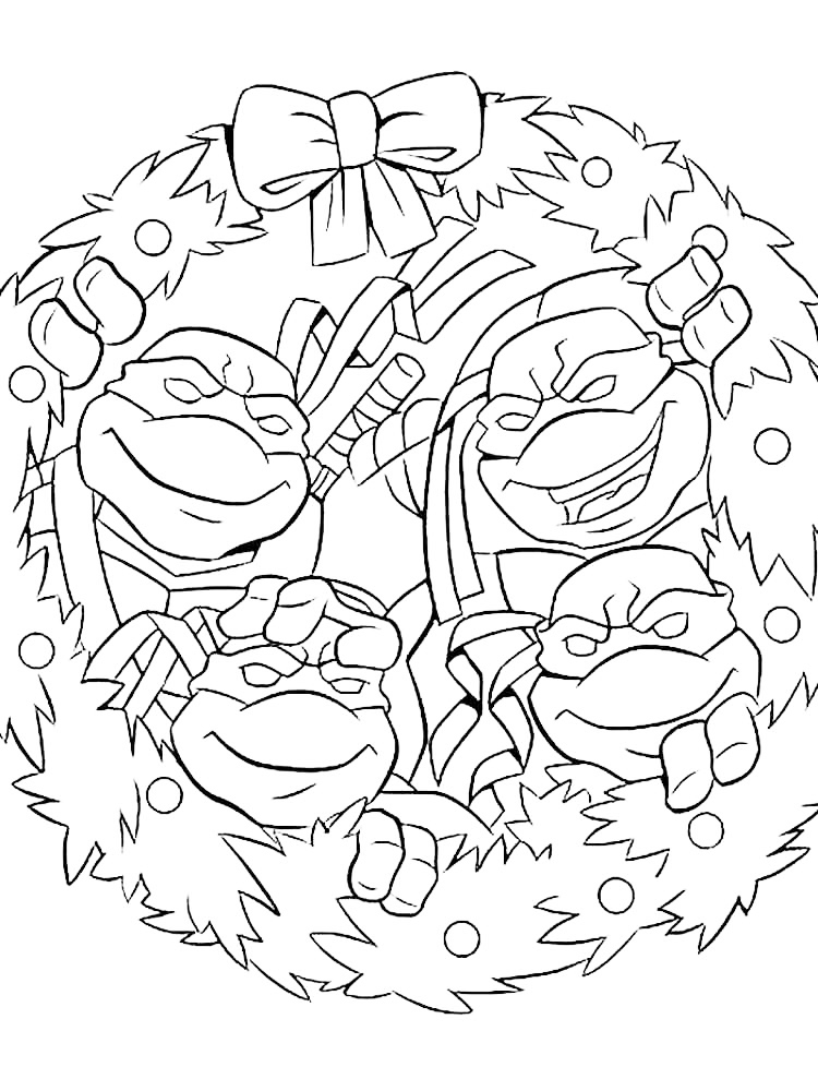 Tmnt Christmas Coloring Page