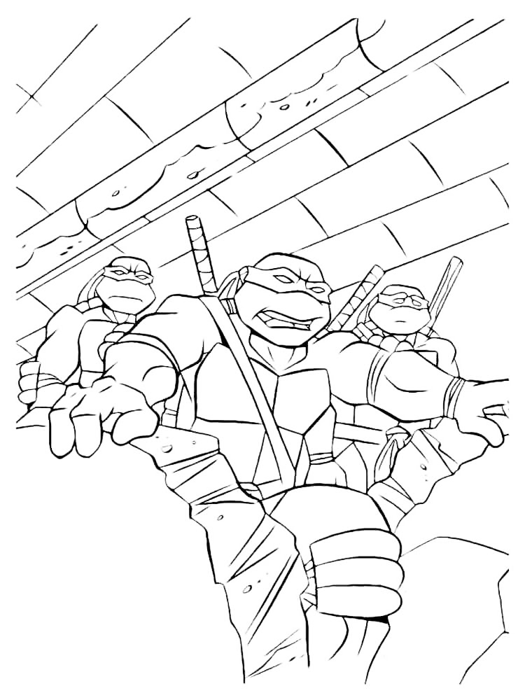 Teenage Mutant Ninjat Turtles In The Sewer Coloring Page