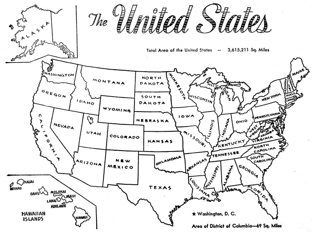 The United States Map Coloring Page