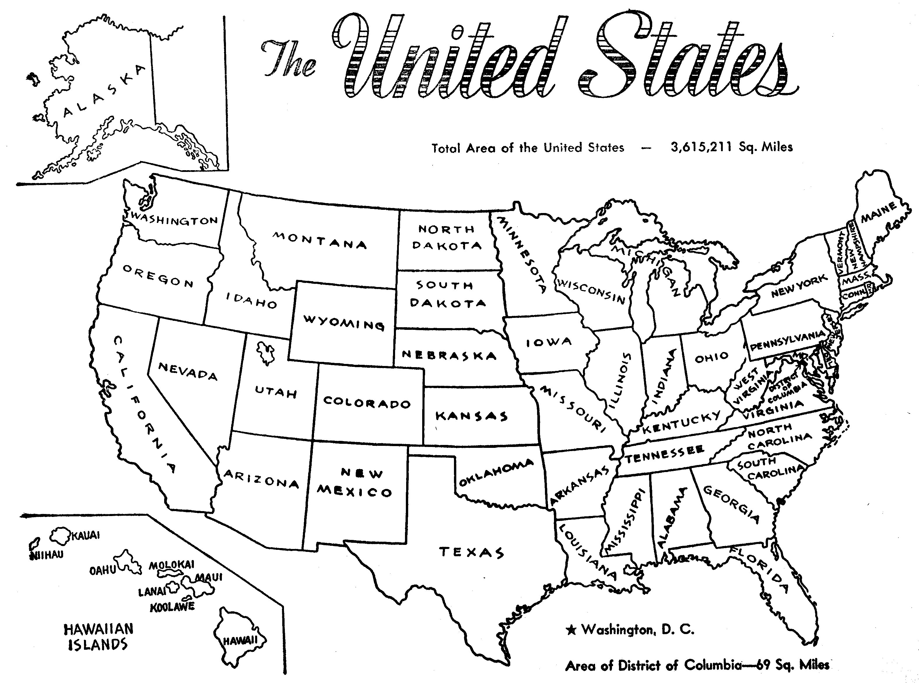 Free Pprintable Map Of Usa With States Labeled