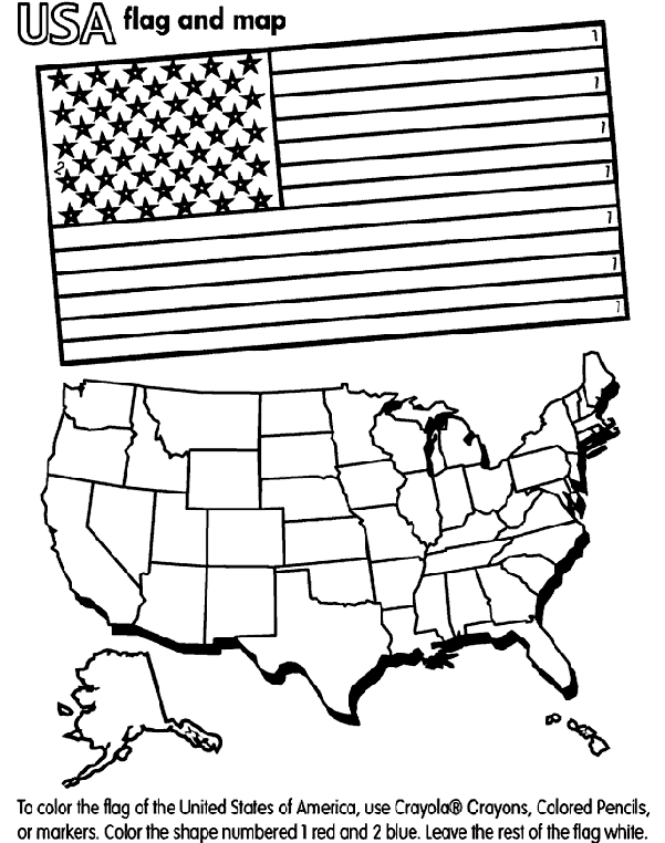 Us Flag And Map Worksheet