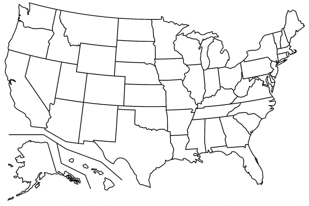 US Map Coloring Page with Alaska and Hawaii