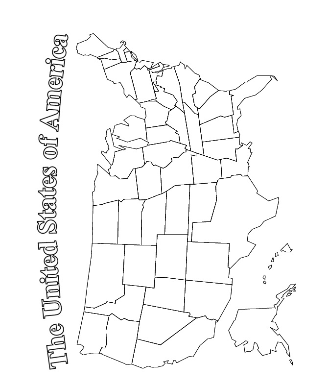 USA Map Coloring Page