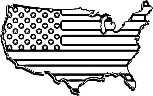 United States Flag - Map Coloring Page