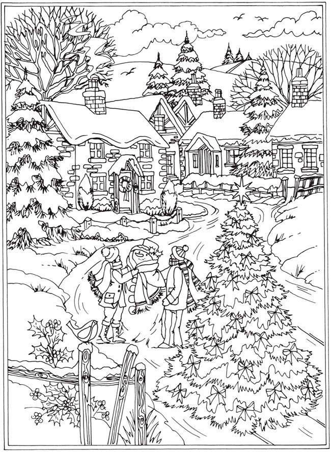 Large Print Winter Coloring Book For Adults: Winter Coloring Book For  Adults Featuring Relaxing Winter Scenes, Beautiful Christmas Scenes  Decorations