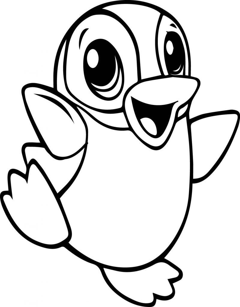 Baby Penguin - Cute Animal Coloring Page