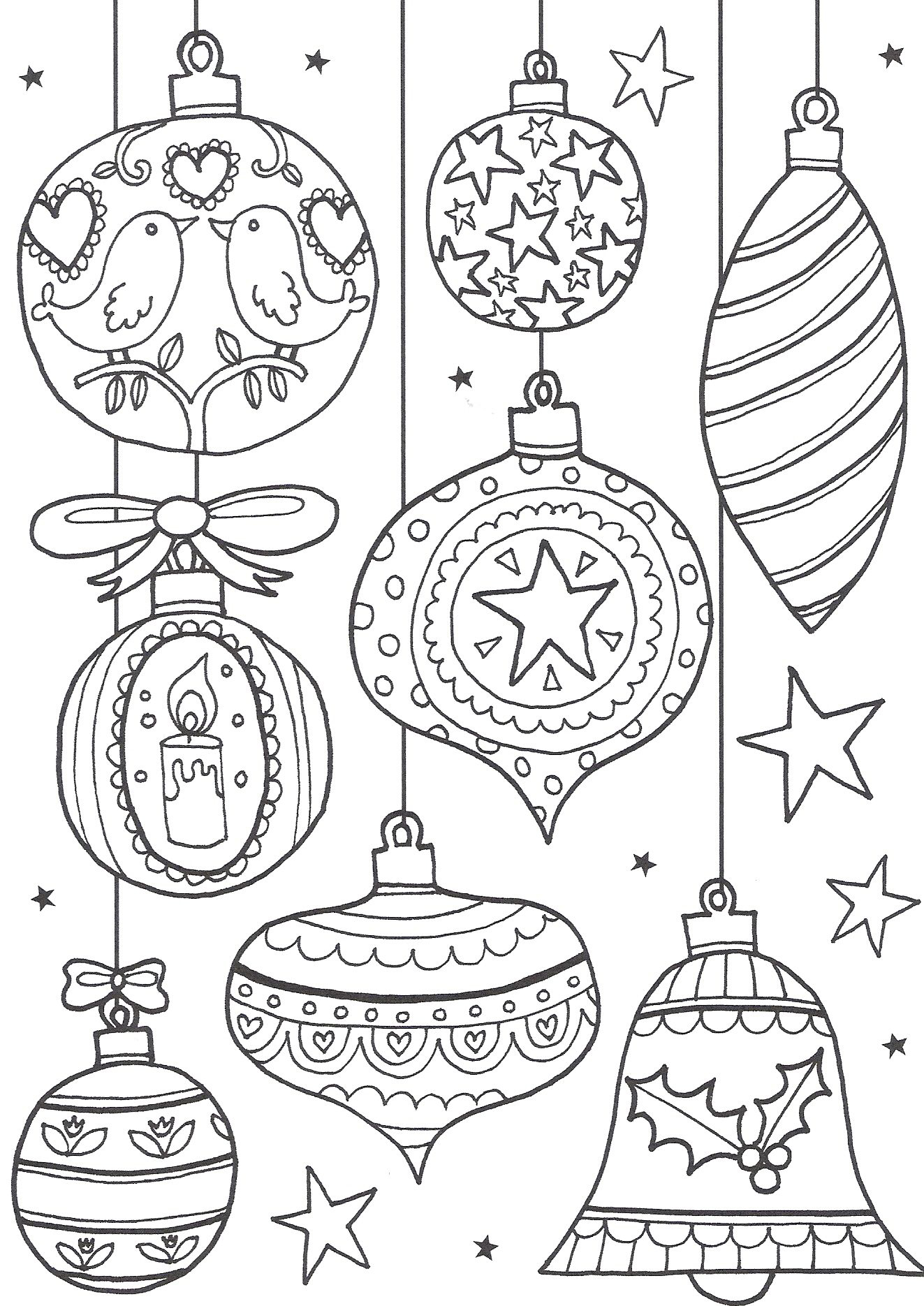 Detailed Christmas Coloring Pages | Coloring Page Blog