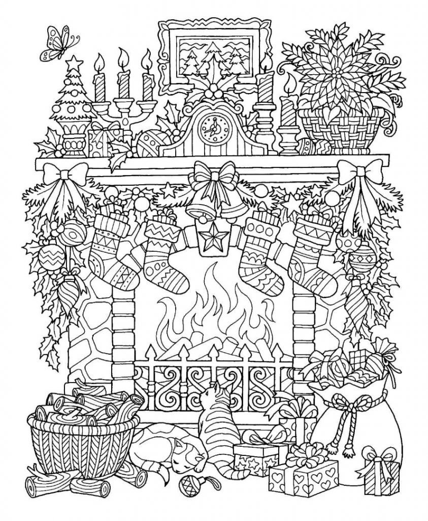 Christmas Scene Coloring Pages