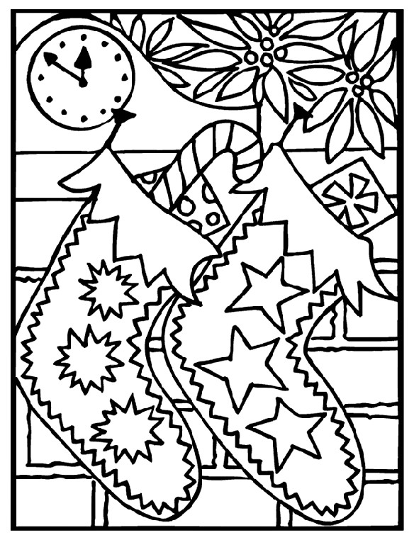 Christmas Stocking Coloring Pages for Preschool