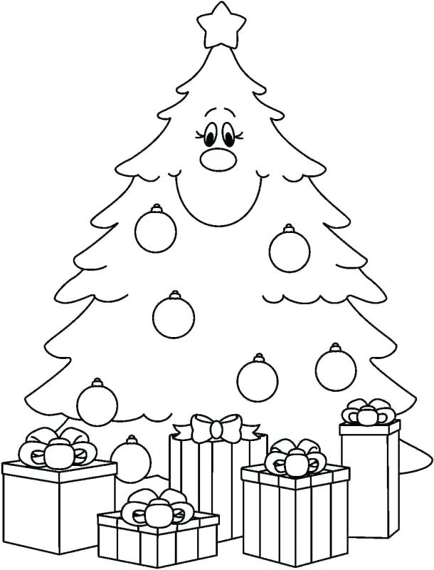 Christmas Tree Coloring Pages for Preschoolers