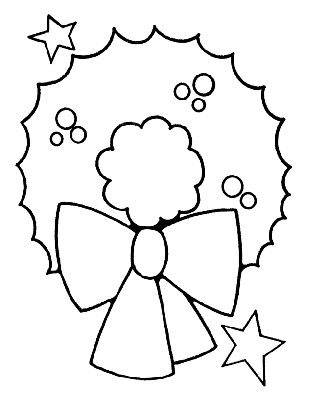 Christmas Wreath Coloring Pages for Preschoolers