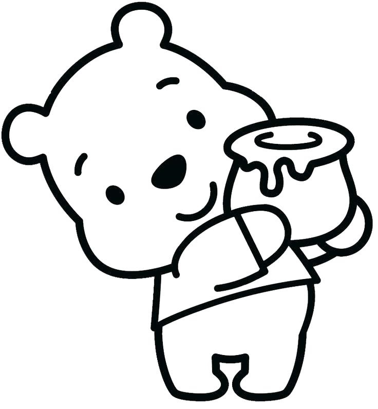 Cute Baby Pooh Bear Coloring Page