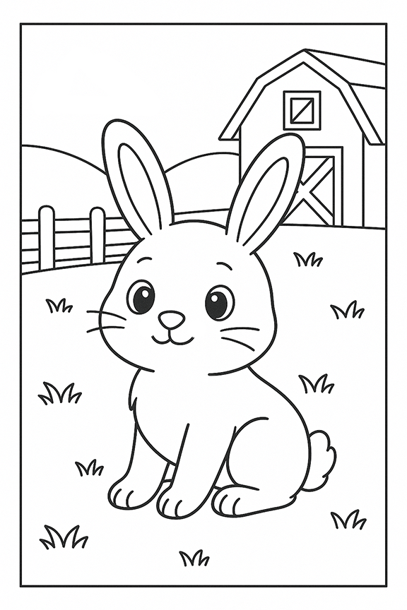 Cute Bunny Coloring Page
