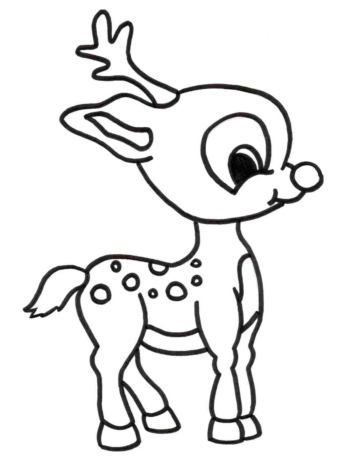 Cute Deer Rudolf Coloring Pages