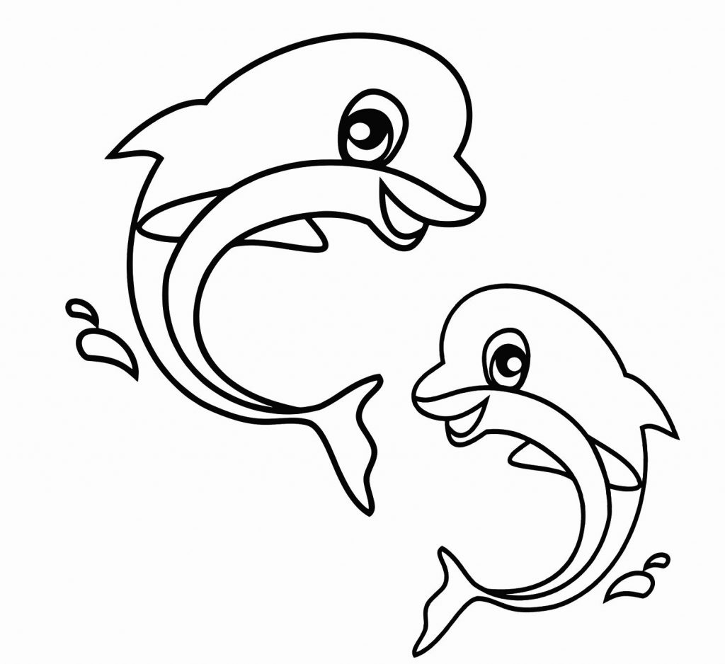Cute Dolphin Animal Coloring Page