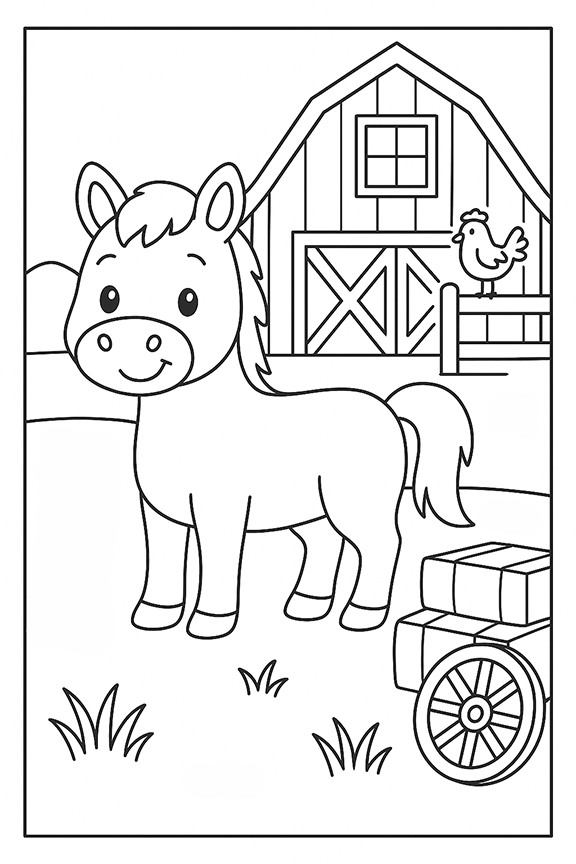 Cute Horse Coloring Page