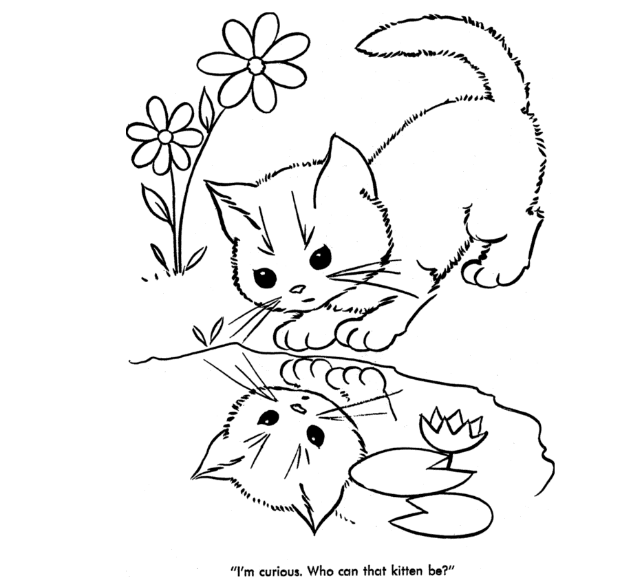 Cute Kitten Coloring Pages