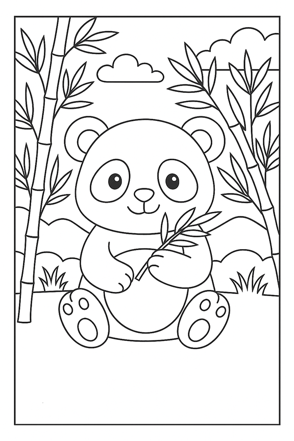 Cute Panda Coloring Page
