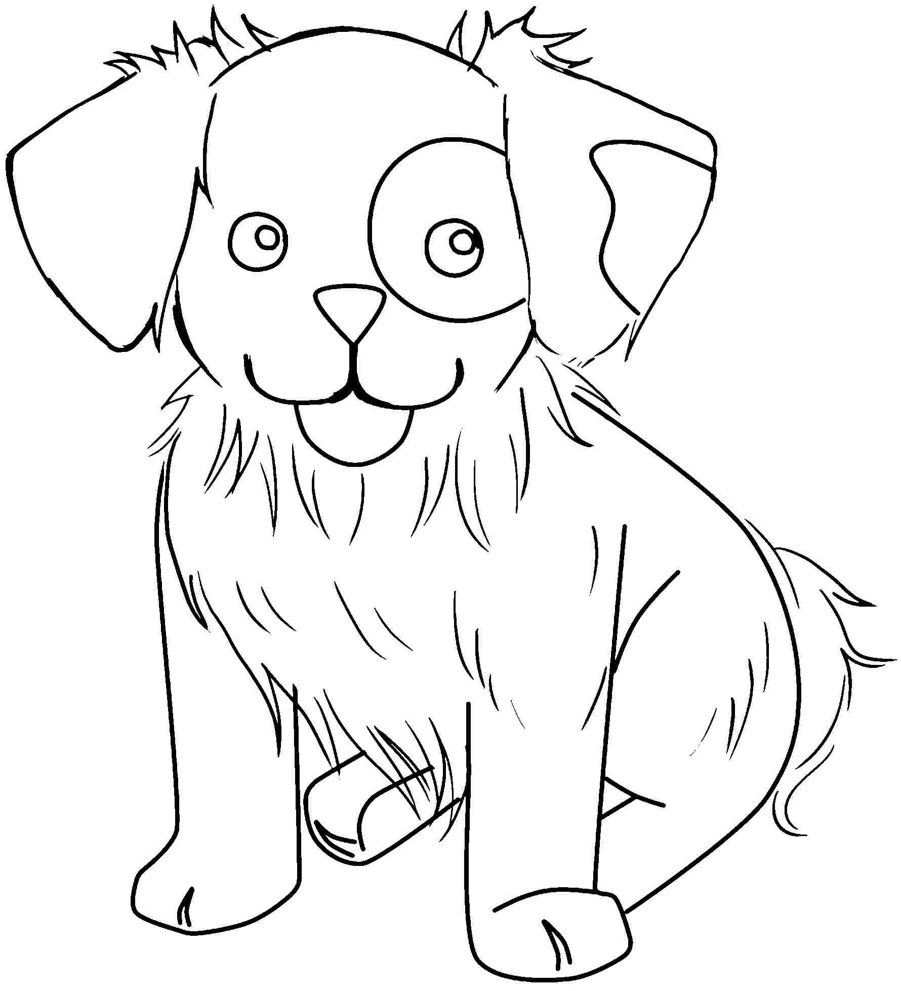 Cute Puppy Coloring Page