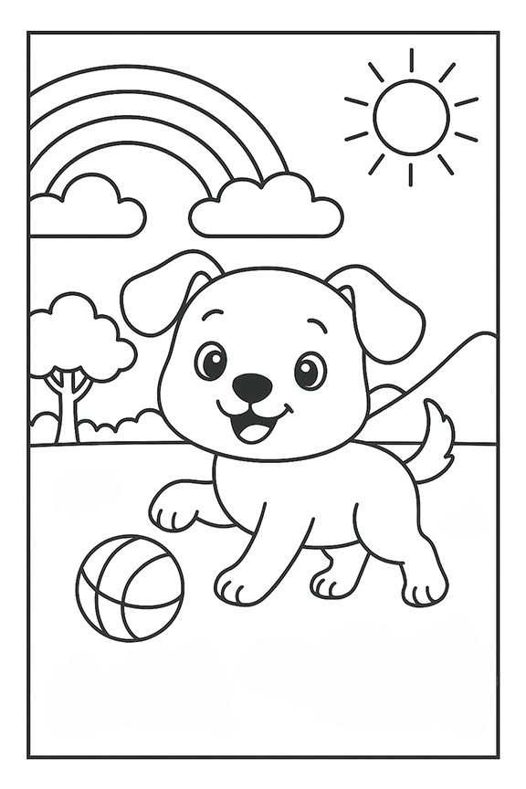 Cute Puppy Coloring Page