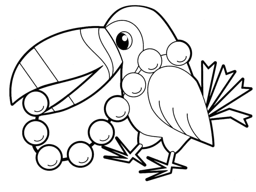 Cute Toucan Bird Coloring Page