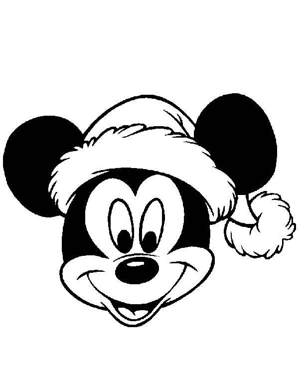 Disney Coloring Pages Mickeys Santa Hat