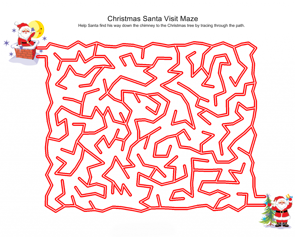 Easy Christmas Mazes