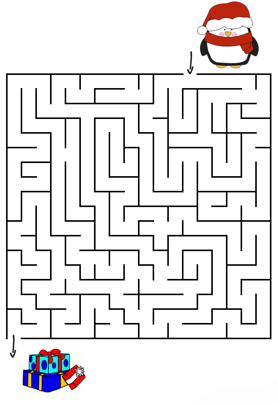 Easy Maze Christmas Game