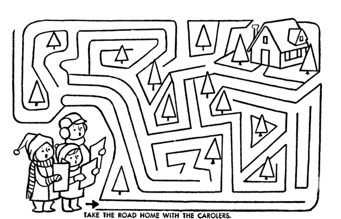 Easy Mazes to Print for Christmas