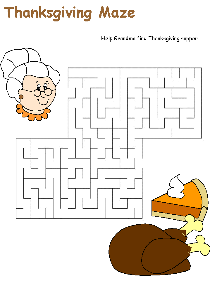 Free Printable Thanksgiving Mazes