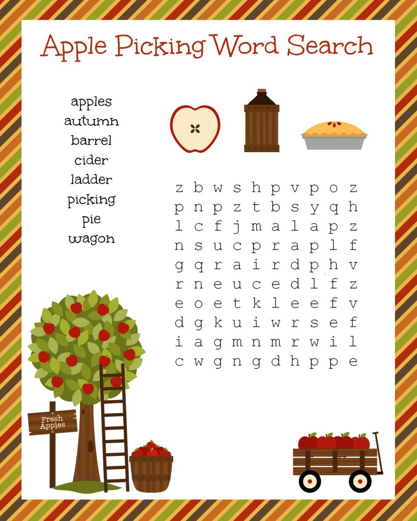 Fall Apple Picking Word Search