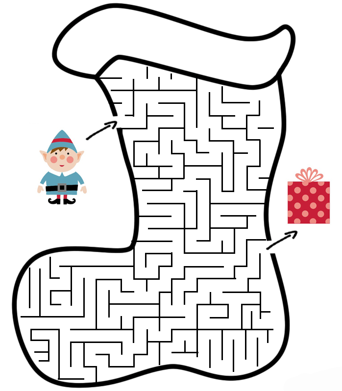 Find the Way Elf Maze Game