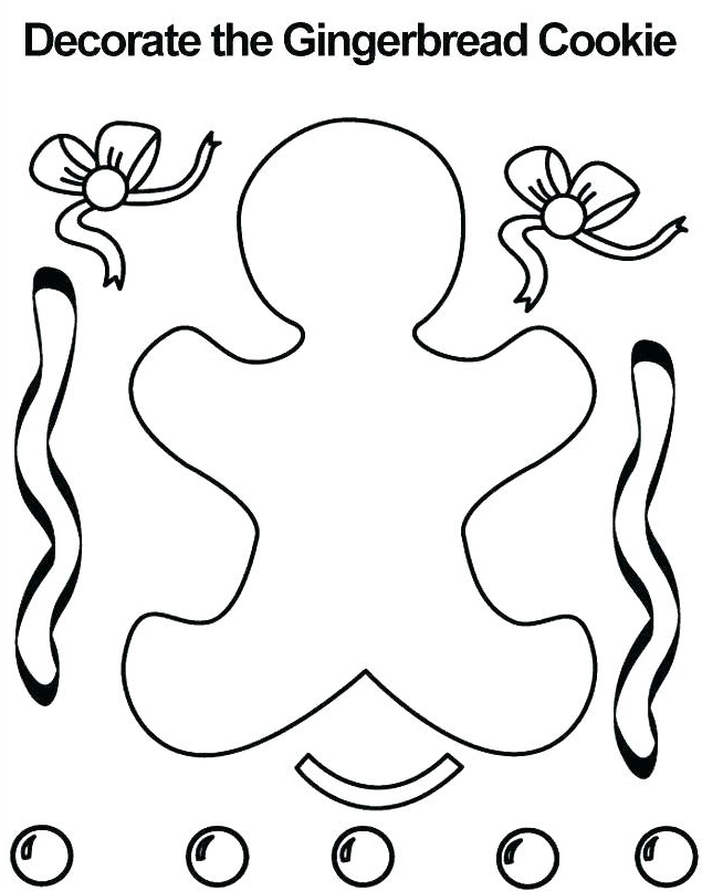 Gingerbread Cookie - December Coloring Pages