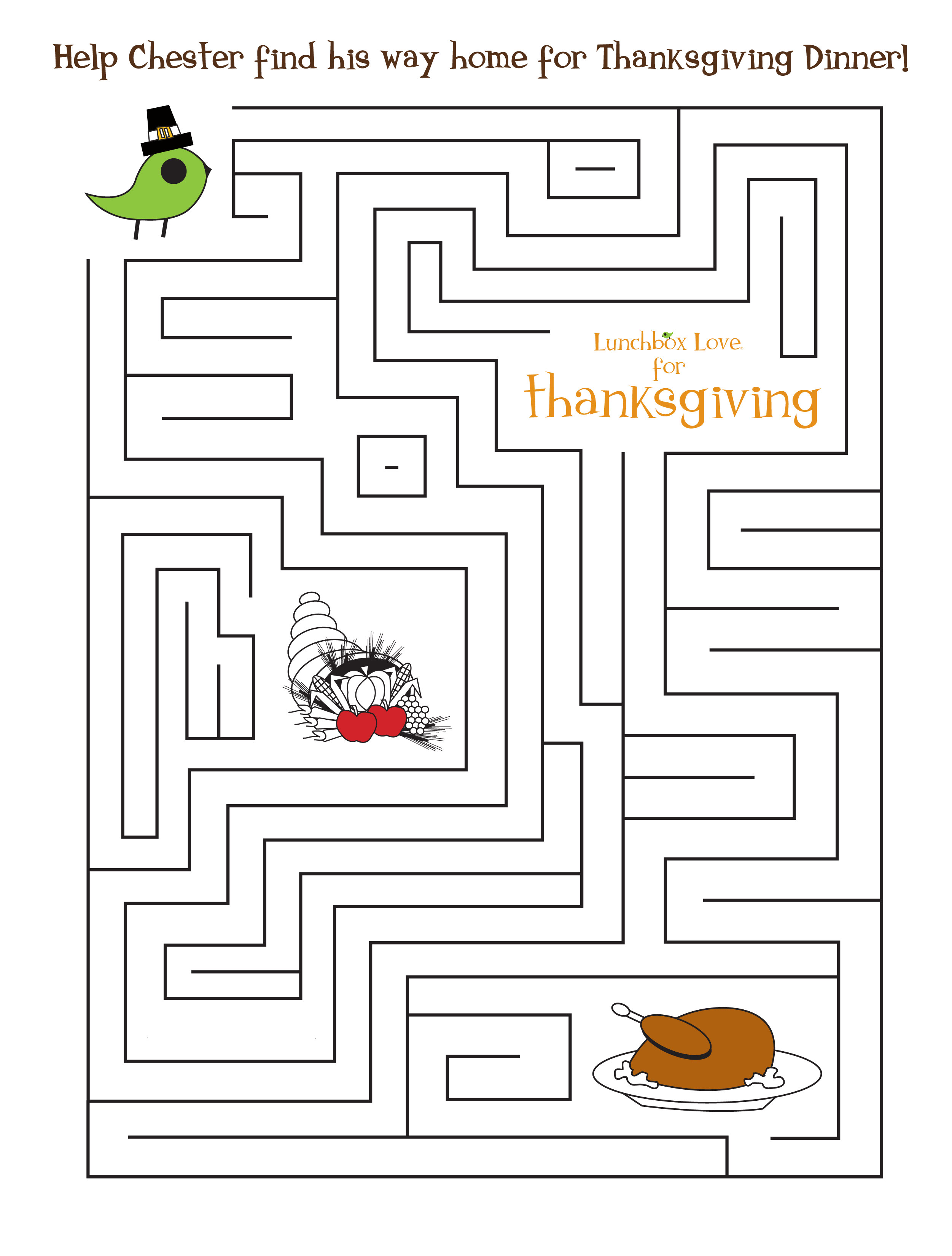 Thanksgiving Printable Mazes