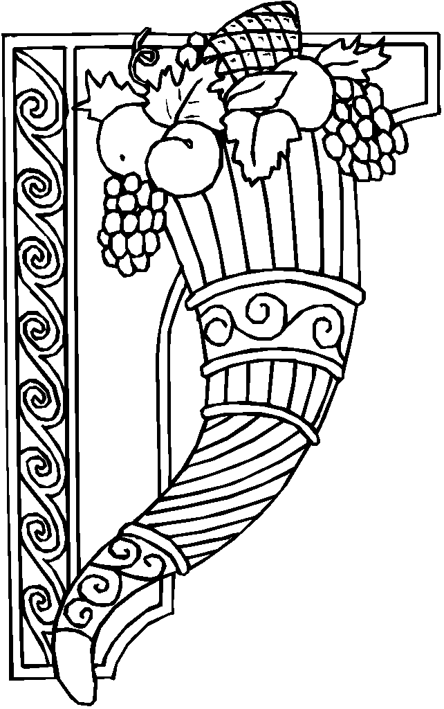 Harvest Cornucopia Coloring Page