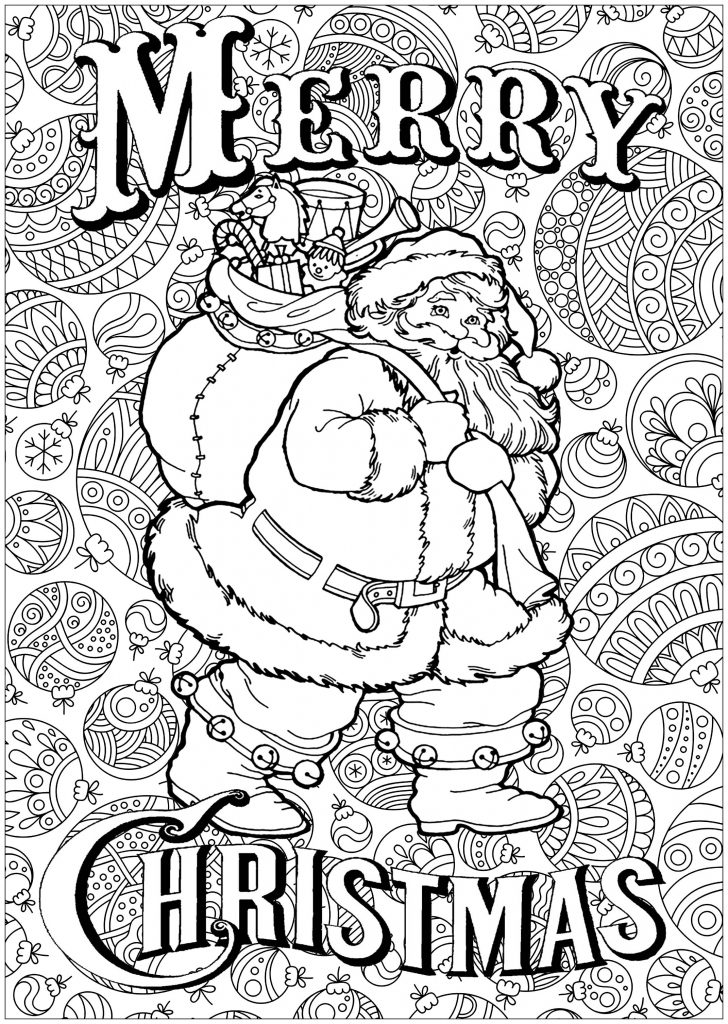 Merry Christmas Santa Coloring Page