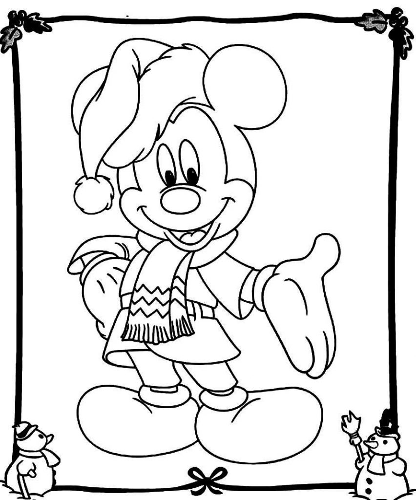 mickey mouse christmas coloring pages  best coloring
