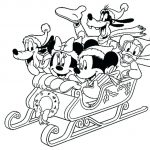 Mickey Mouse Christmas Sleigh Coloring Page