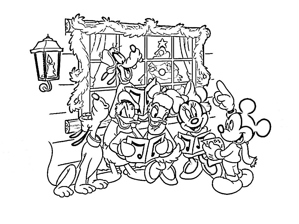 Mickey Mouse Coloring Pages Christmas