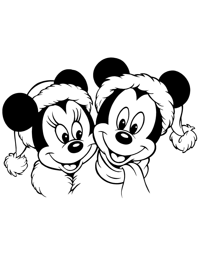 Mickey And Minnie Christmas Coloring Pages