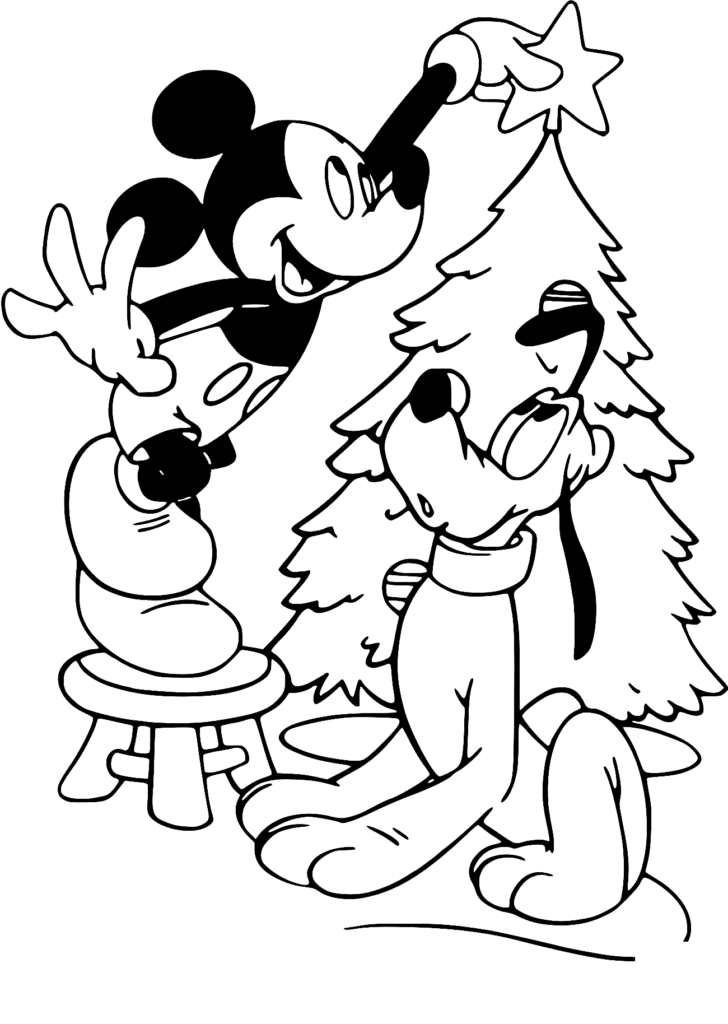 Mickeys Christmas Tree Coloring Page