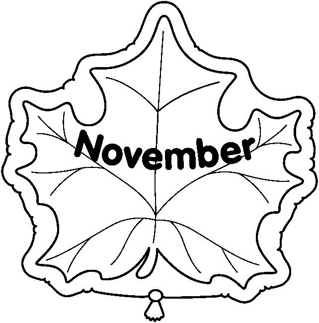 November Leaf Coloring Page