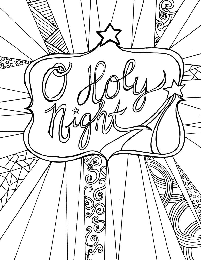 o Holy Night Christmas Coloring Pages