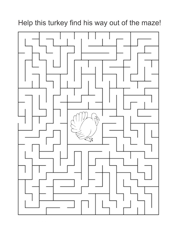 Thanksgiving Mazes Best Coloring Pages For Kids