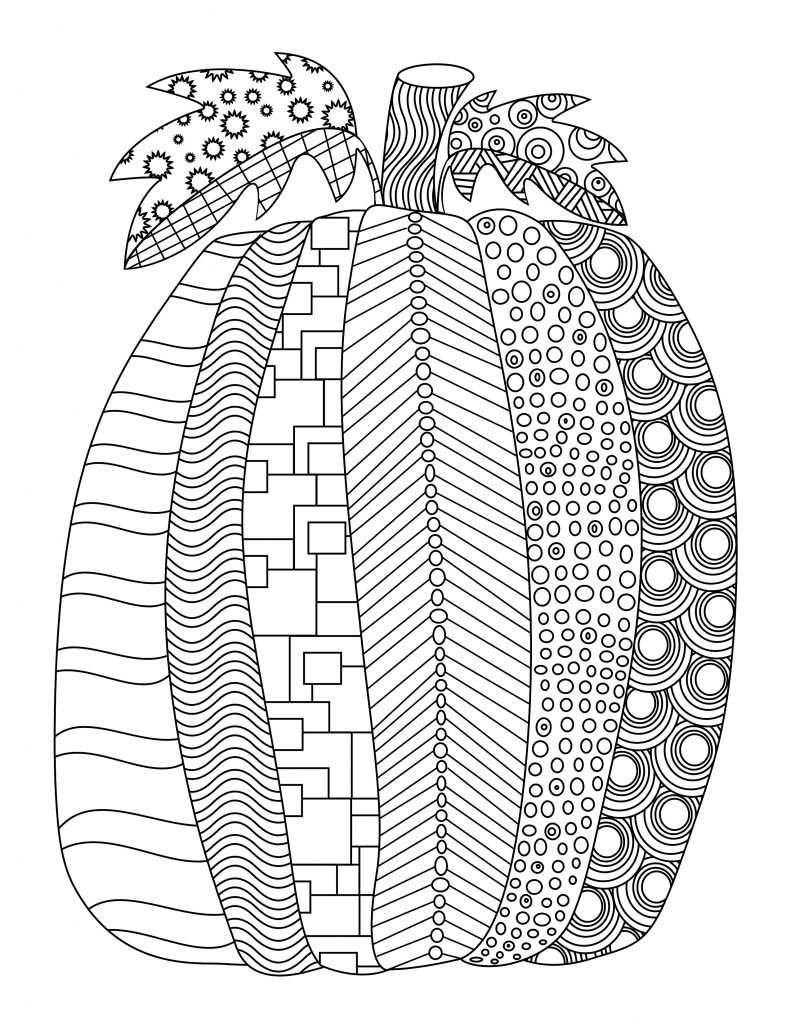 Pumpkin Design - October Coloring Pages