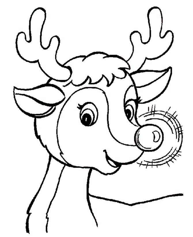 Rudolph - December Coloring Pages