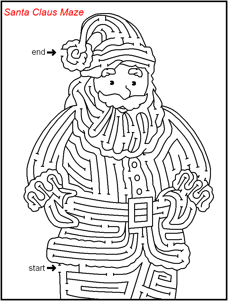 Christmas Mazes - Best Coloring Pages For Kids