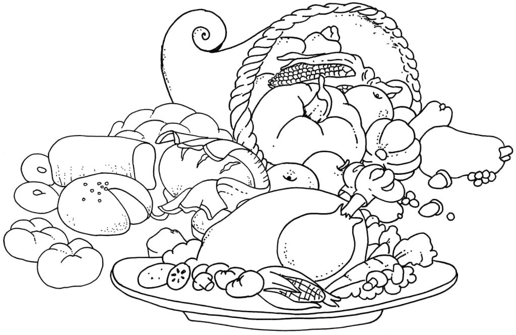 Thanksgiving Feast Coloring Page